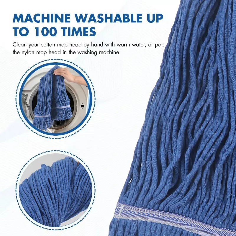 Heavy Duty Mop Head Commercial Replacement for General and Floor Cleaning Wet Industrial Cotton Looped End String