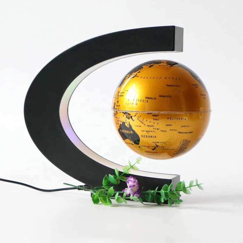 Electric Type 14cm Diameter World Globe Earth Map Ball 6inch Magnetic Levitating Rotating Globes with Led Lights
