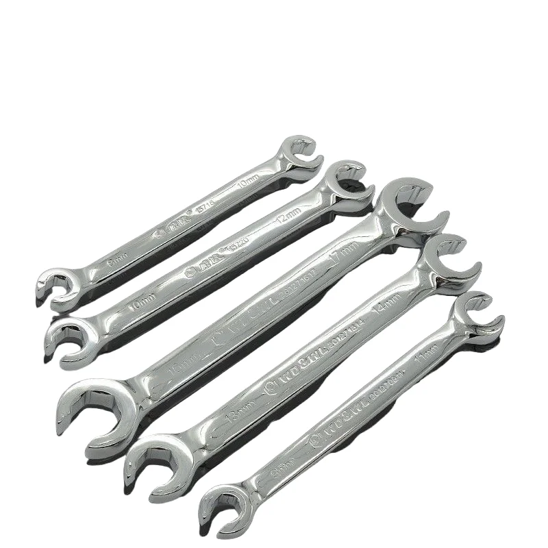 8*10mm Double-Open Tubing Wrench DIY Grade Carbon Steel Torque Wrench Industrial Use 2in Jaw Capacity Customizable OEM Support