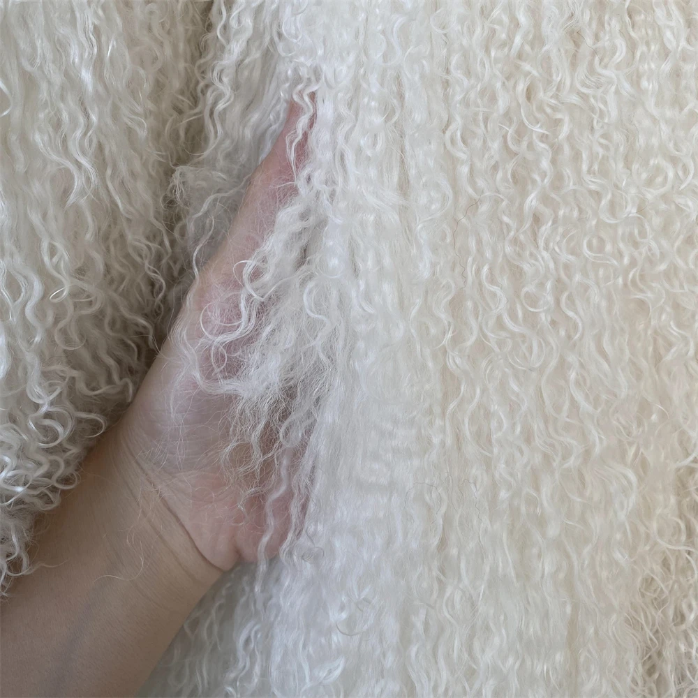 Ladies Genuine Sheep Fur Coat Plus Size Made of Natural Fur Soft Women Full Length Mongolian Fur Coat for Women