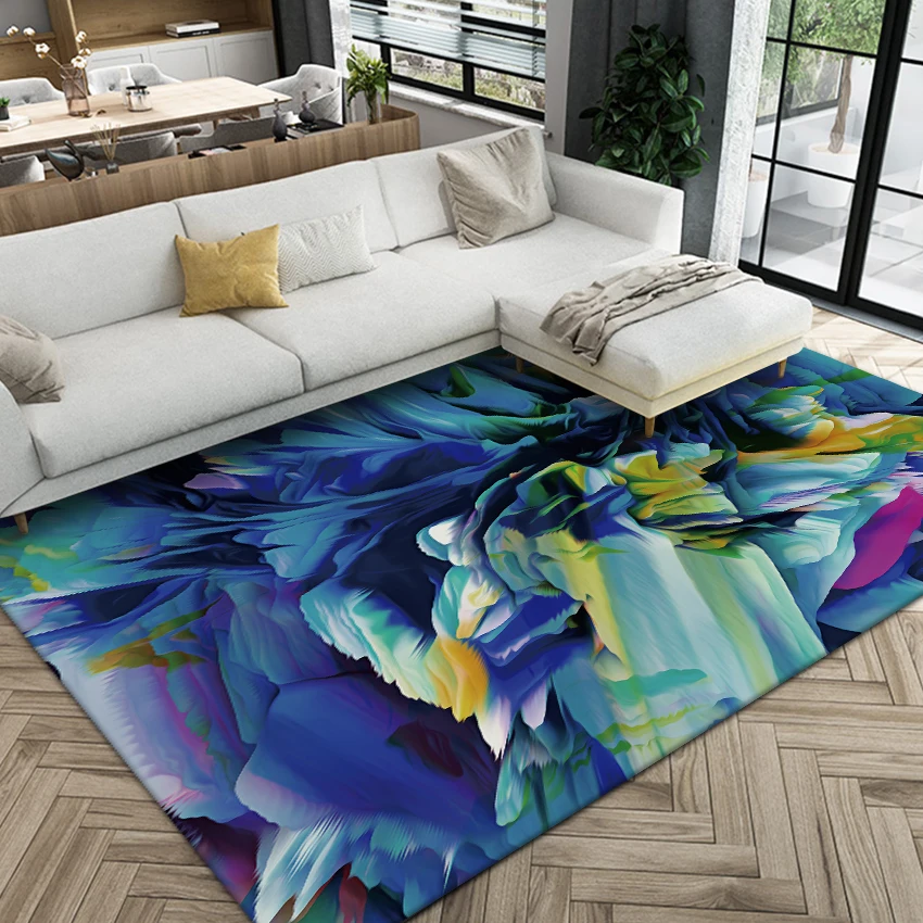 2021 New design 3d Ice Flower Velvet Carpet Living Room Area Rug Carpet