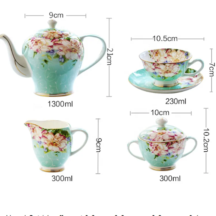 Tangshan Porcelain Manufacturer Supply High Quality Luxury 15pcs Royal Egypt Bone China Tea Set Coffee Set