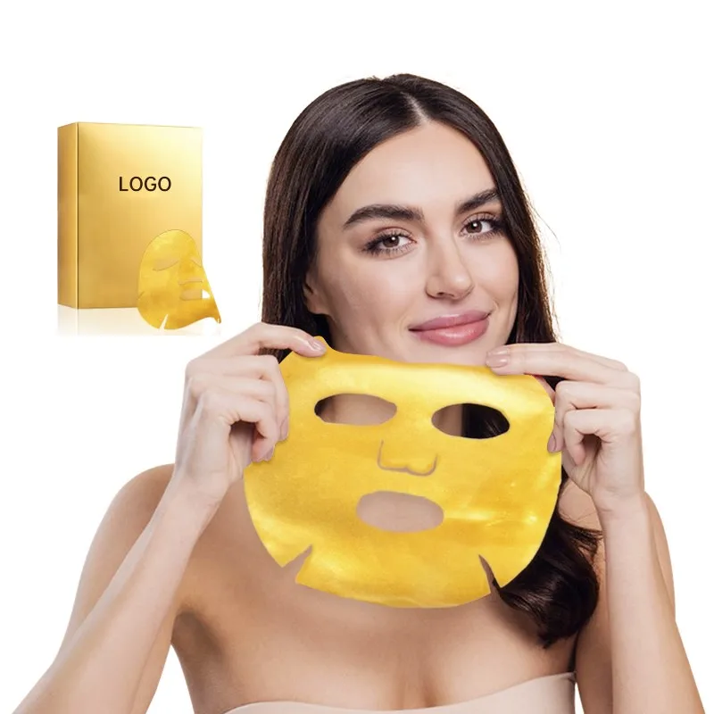 OEM ODM Wholesale 24K Gold Hydrogel Collagen Crystal Facial Mask Moisturizing Facial Sheet Mask Hydrogel MASK