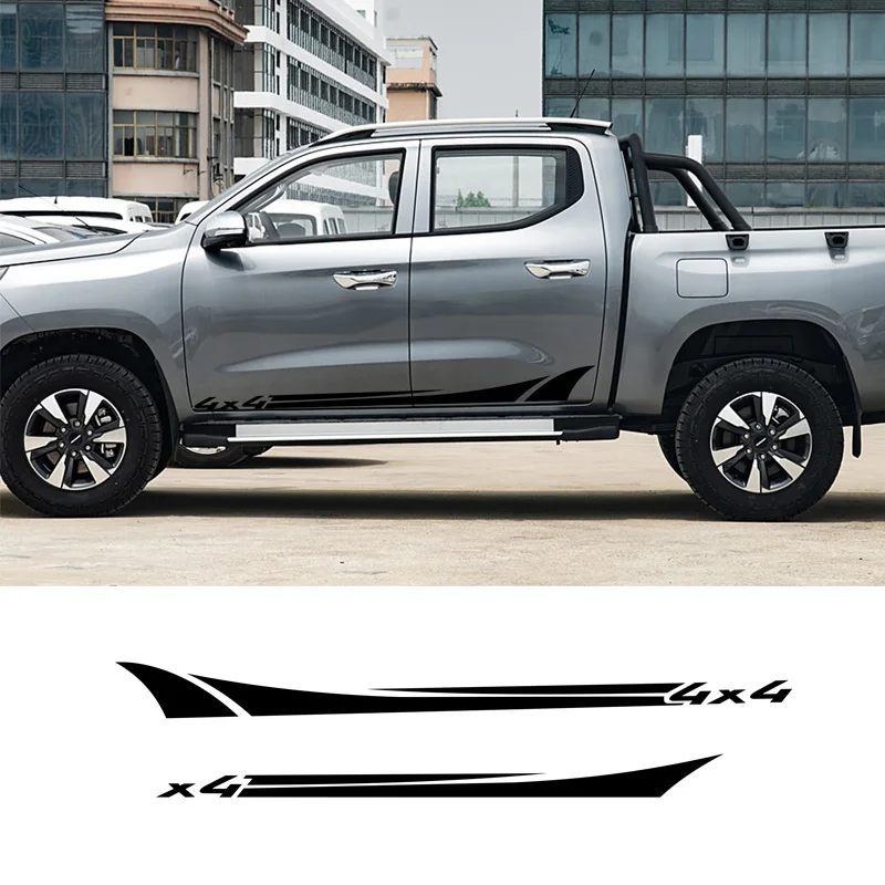 Nissan NAVARA NP300 D40 D23 D22 Car Stickers 2Pcs Door Side Stripes Graphic Vinyl Decals Pickup 4x4 Decoration Accessories