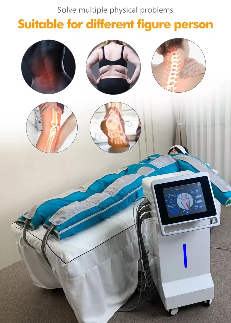 Quality Air Pressure Suit 24 Air bags Pressotherapy Fat Burning Lymphatic Drainage Massage Beauty Machine Body Suits Blanket