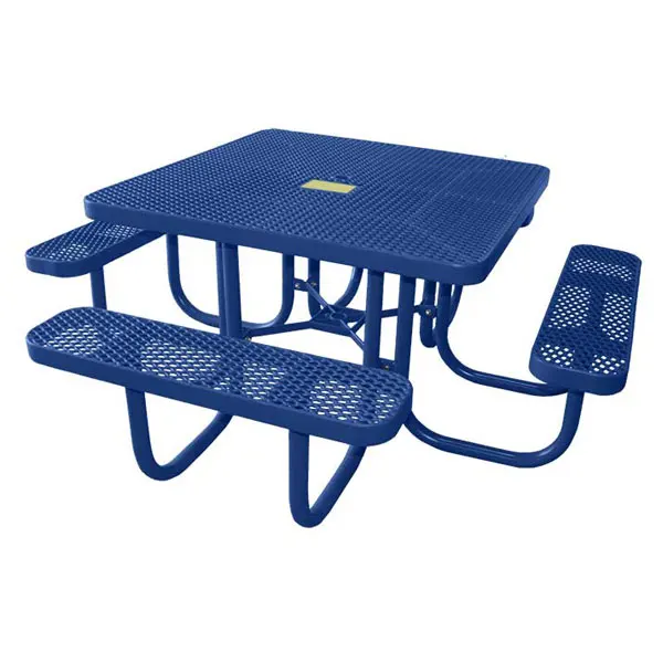  patio garden furniture metal outdoor restaurant dining table and chair square large picnic modern steel with