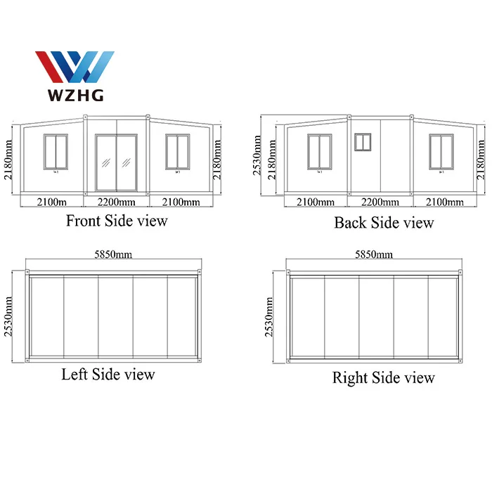 20ft prefab expandable container house floor plans
