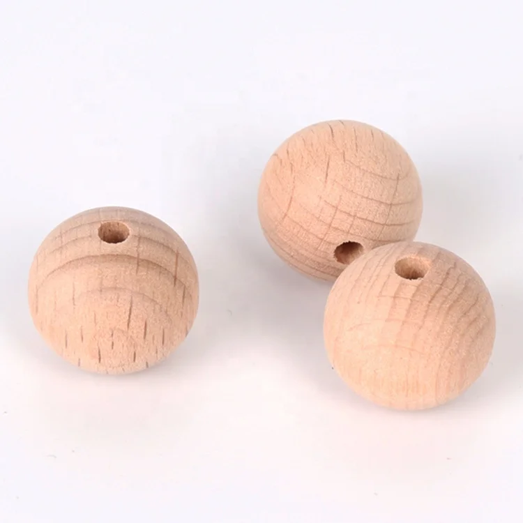 Hot Selling Wooden Crafts Beads 14mm Natural Round Wooden Beads Toy Accessories Wooden Beads