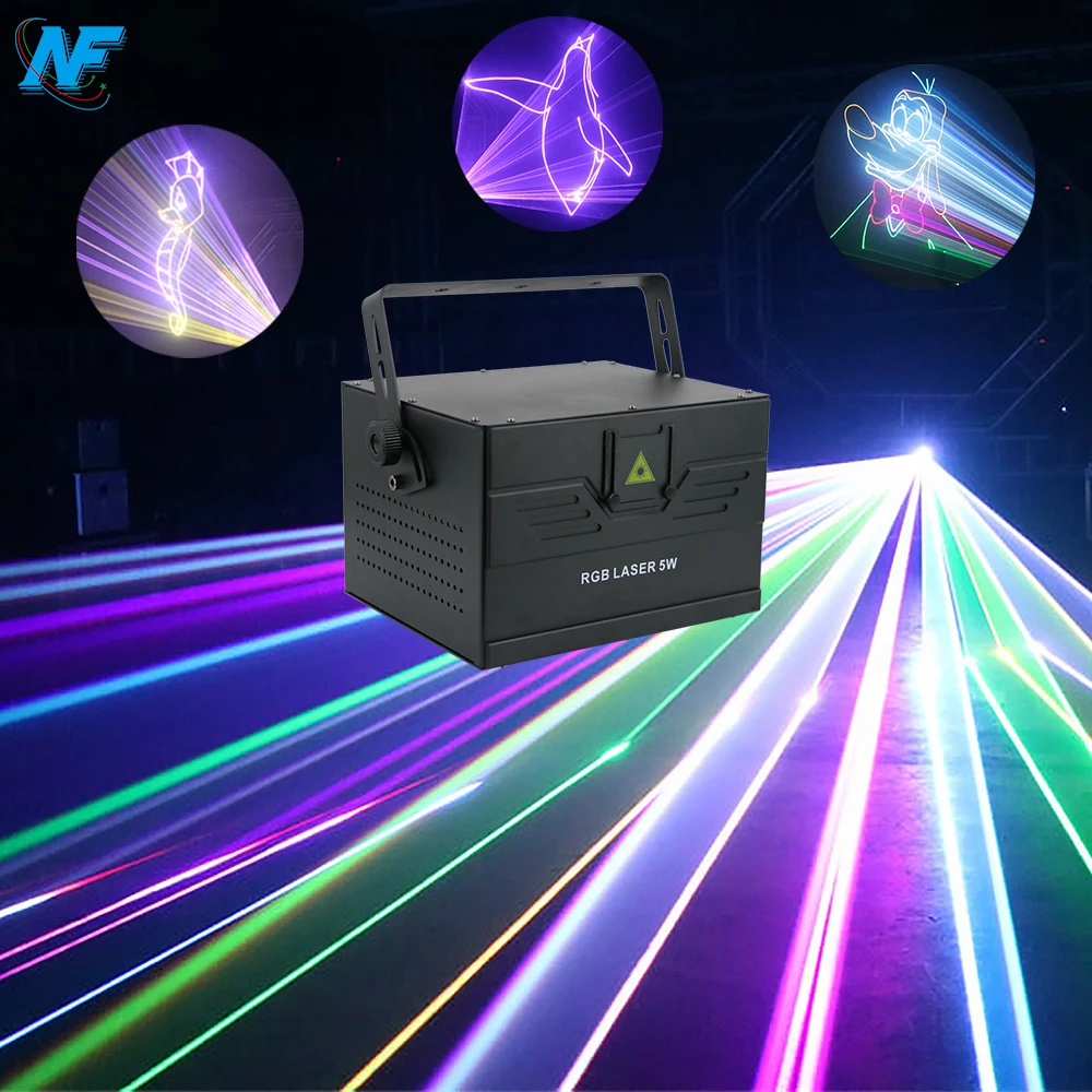 Professional dmx laser projector lazer 3W 5W full color laser light animation party show for night club bars