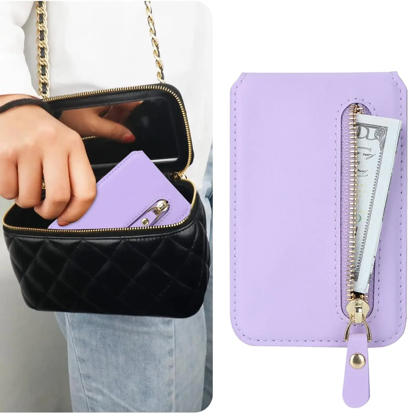 Custom magnetic card wallet holder Pu leather women phone wallet credit card holder for iPhone 15/14/13/12 Pro Max/ Pro Series