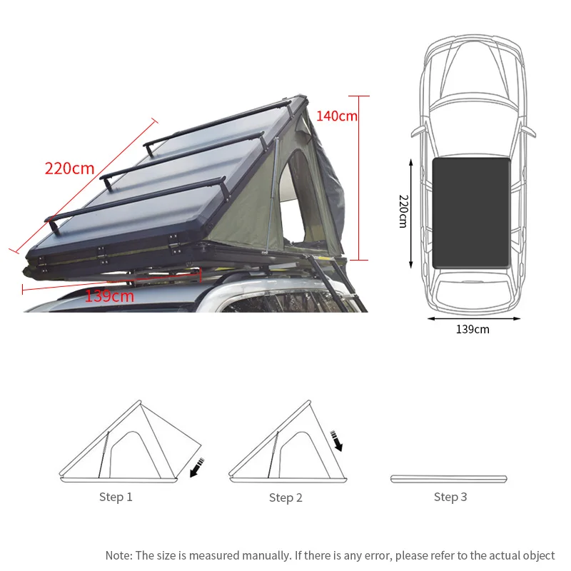 Hot Sale Hard Shell Adventure Roof Top Tent Aluminum Triangle Shell Camping SUV Car Roof Tent
