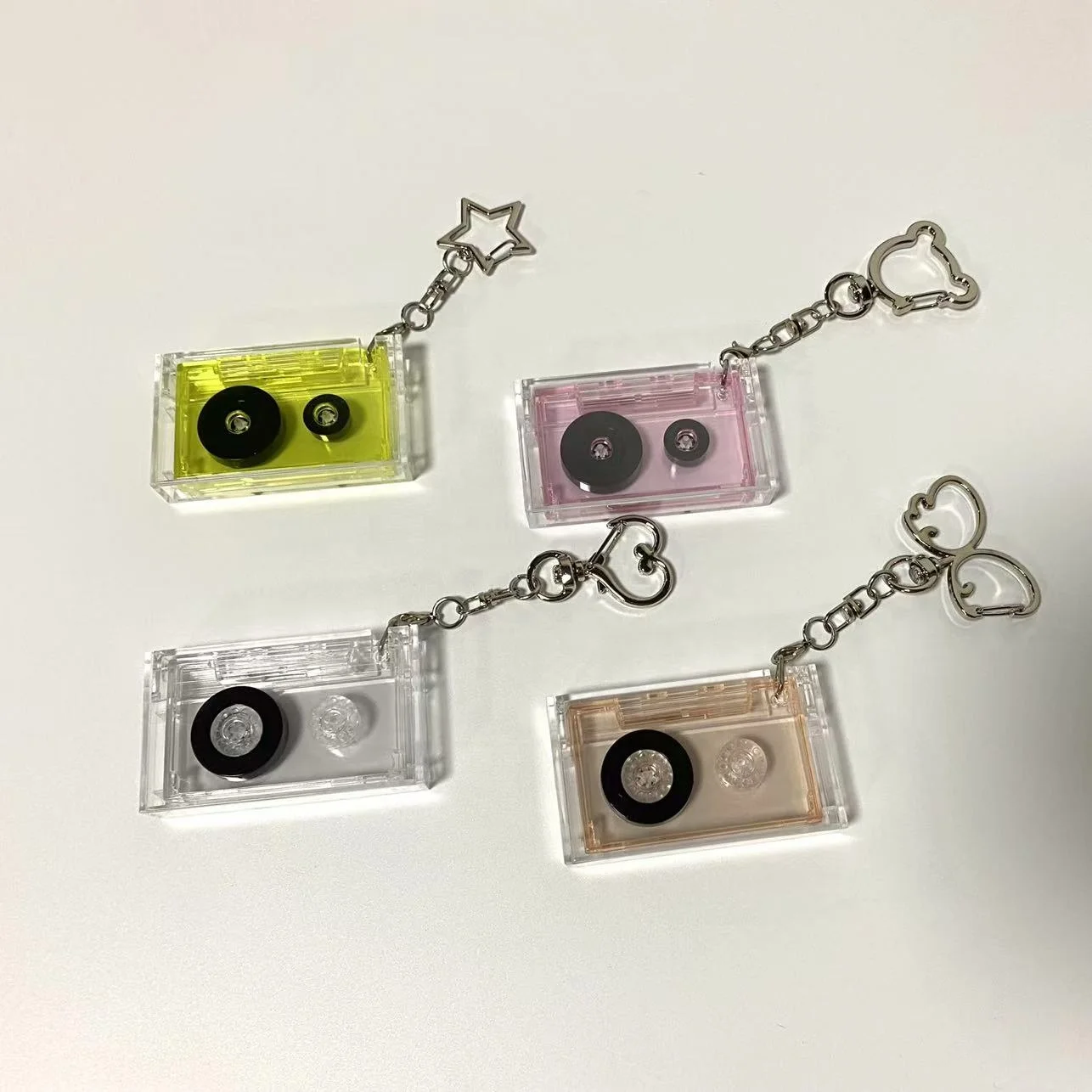 Promotional Customized Kpop Music Key Chain Keyring bulk logo empty miniature vinyl CD Album NFC Mini Cassette Tape Keychain