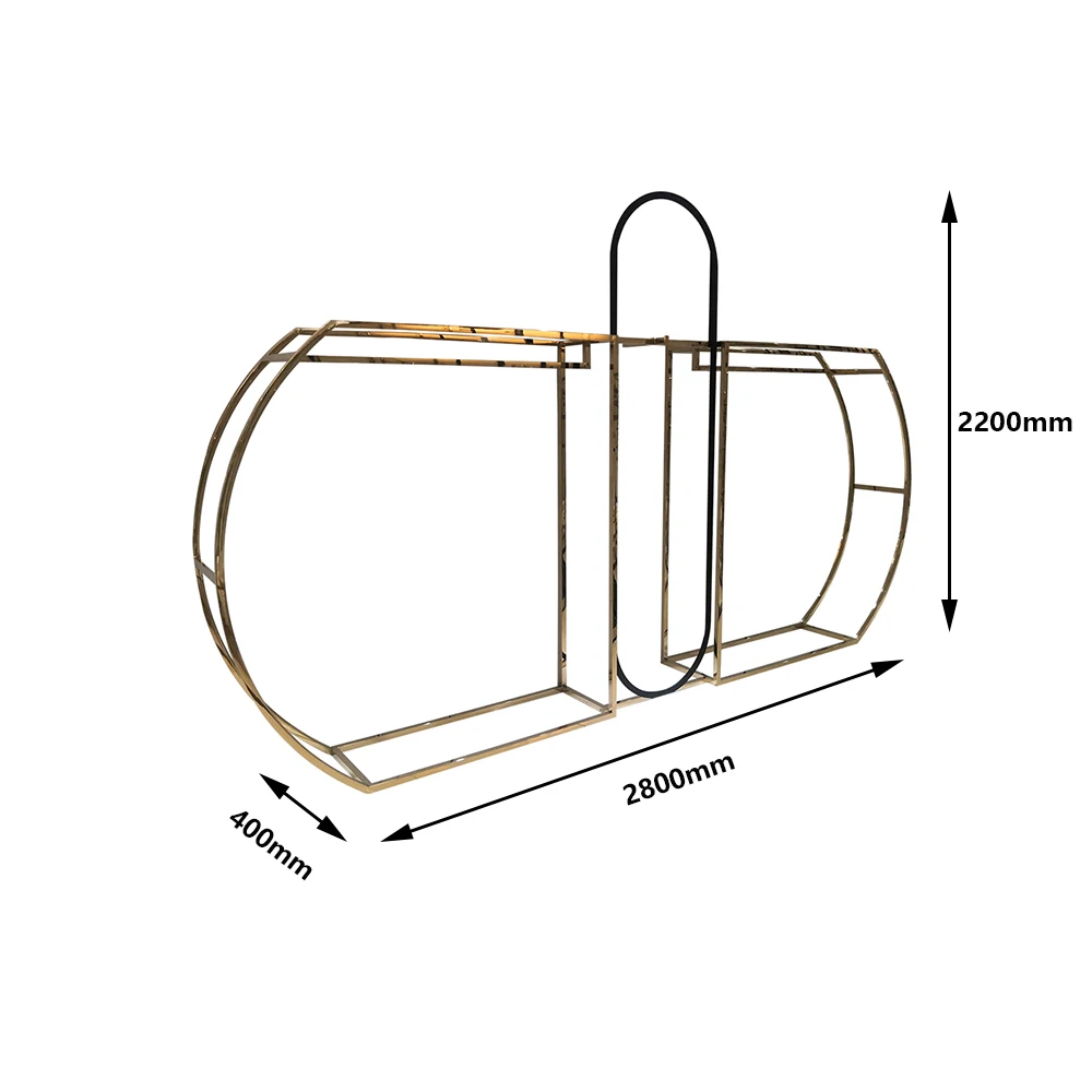 Стеллаж для одежды подставка Золотой магазин светильник дизайнерская стена магазина
