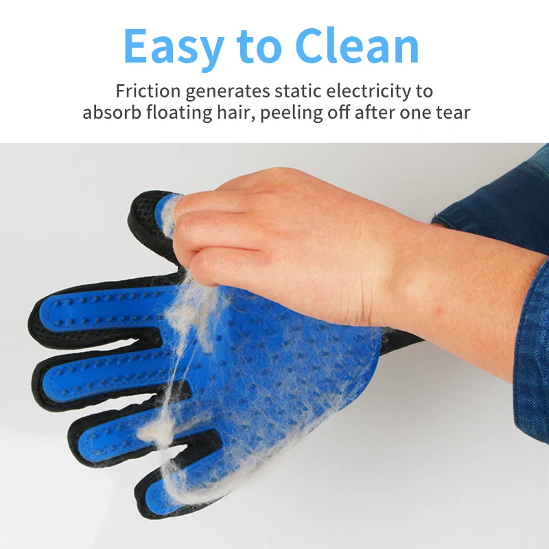 gloves for pets grooming bath deshedding brush tool clean supplies custom gentle five fingers hair removal glove wholesale