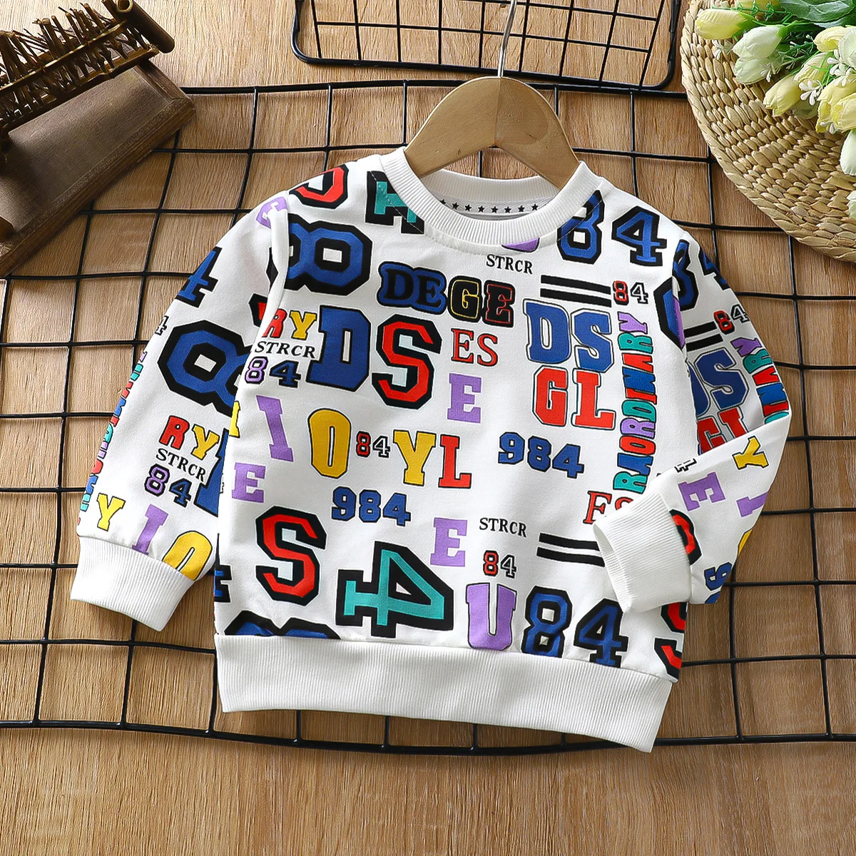 cotton kids thicken rainbow hoodies shirts children pajama print dinosaur animals suit shirts children sweater pajamas