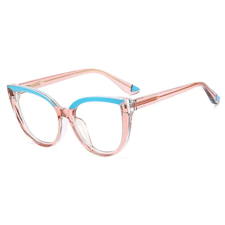 2024 Plastic Wholesale Factory Custom logo Trendy Cat Eyes Frame Optical Eyeglasses Fashion Spectacle