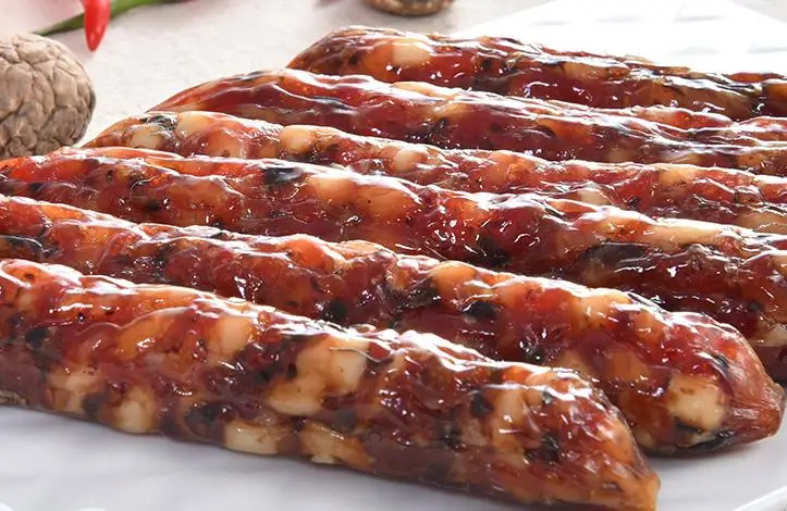 Marinated Sausage Cured Ham Meat Slice To Eat Characteristic Mushrooms Sausage With Vacuum Packed