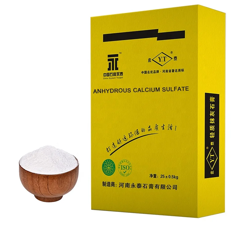 calcium sulfate anhydrite Gypsum plaster powder gypsum powder price per kg CaSO4 food additives gypsum powder 25kg bag