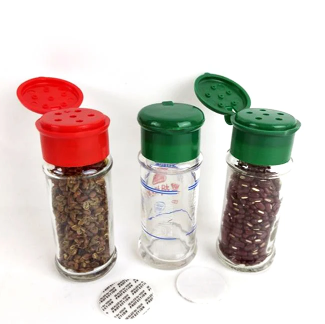 100 ml round glass spice powder bottle condiment jar kitchen 4 oz pepper shaker seasoning container with flip cap