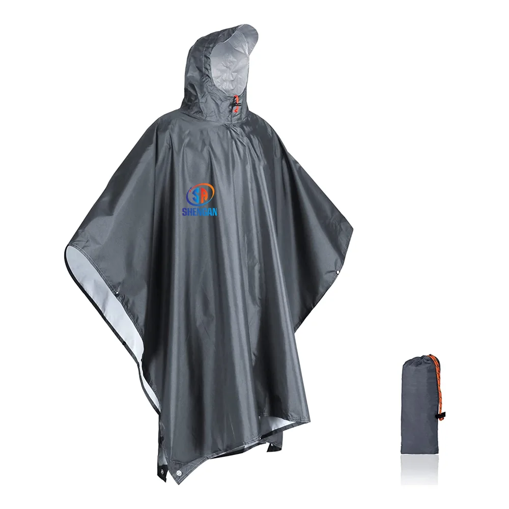 Unisex Poncho Outdoor Bike/bike/motorcycle/scooter Riding Jacket Raincoat Cape Camping Polyester Gray Hiking Rain Gear Camping