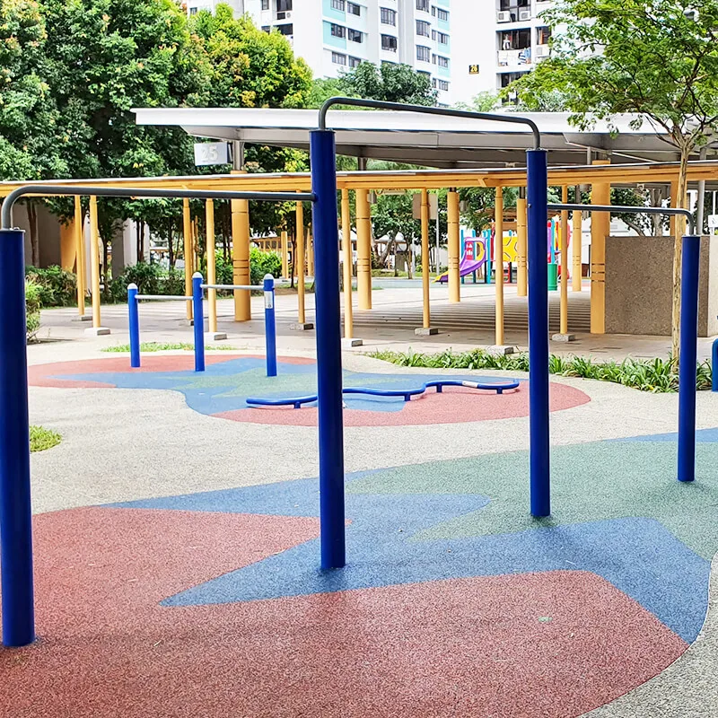 Street Workout Park Outdoor Fitness Double Height Chin Up Bars