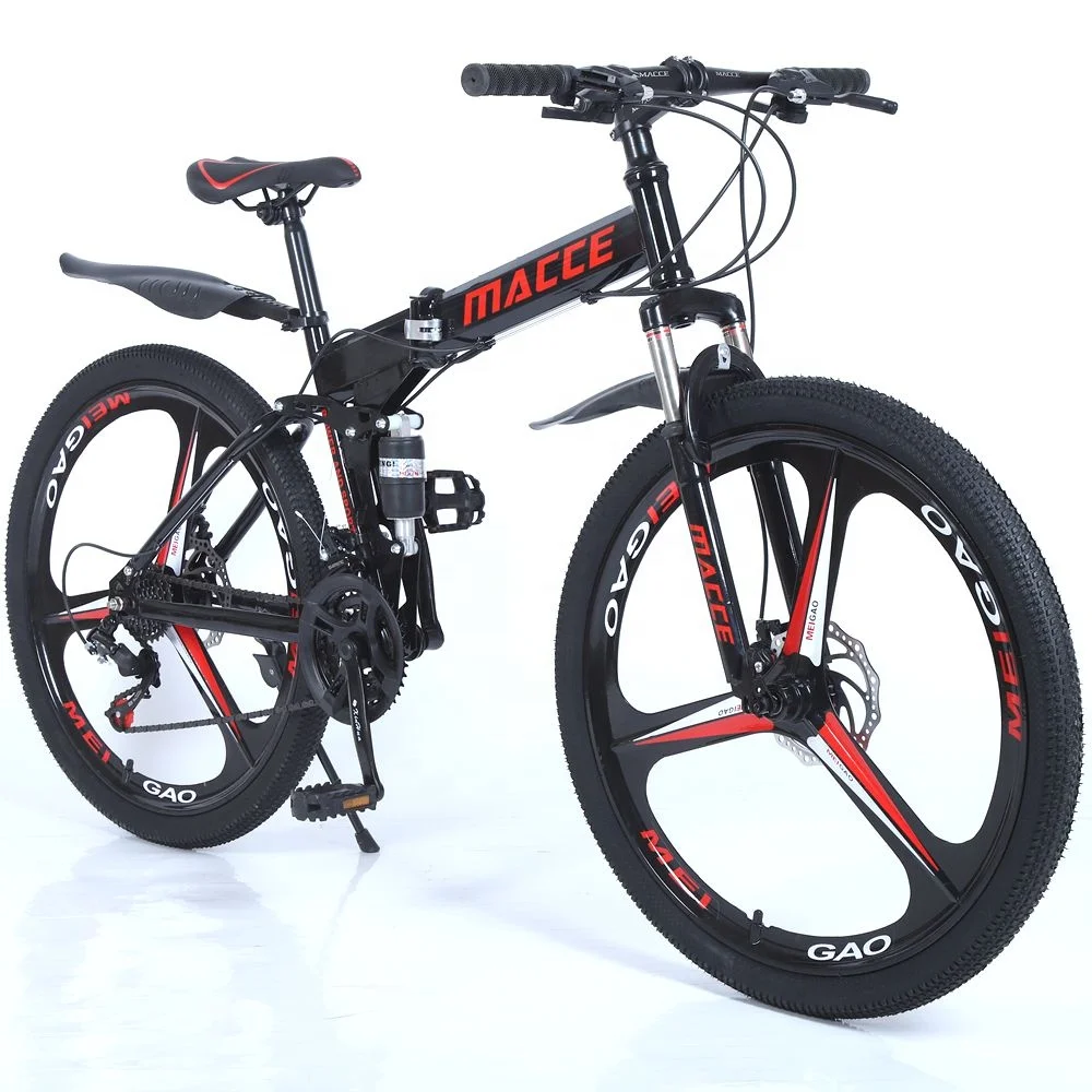 China CE Trekking MTB Mountain Folding Bicycle 21/24/27/30-Speed Bike Front Rear Disc Brake Foldable Cycle Leisure Mountainbike