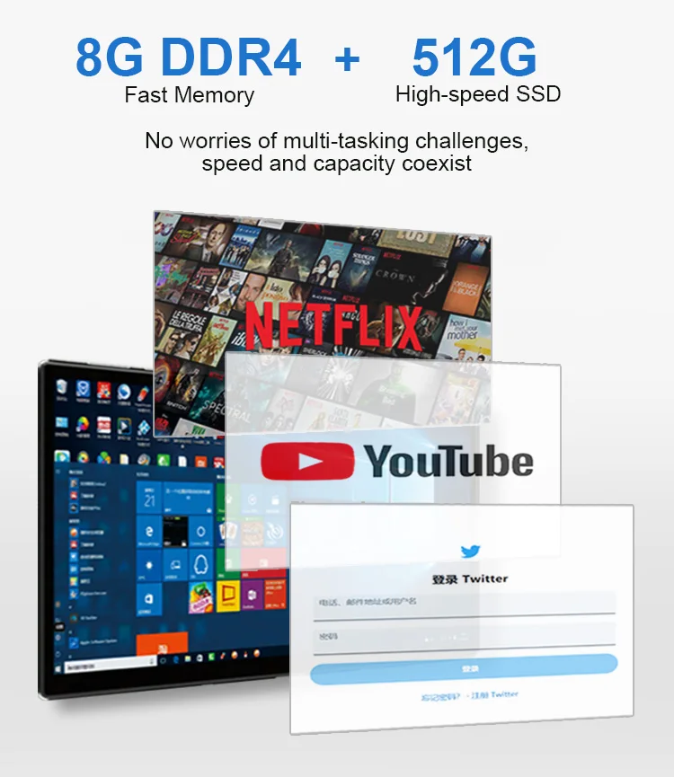 AIWO New Product Chinese mini Laptop 2 1 Notebook Surface Quad Core J4125 Touch Screen Design Convertible Laptop 12.3 inch