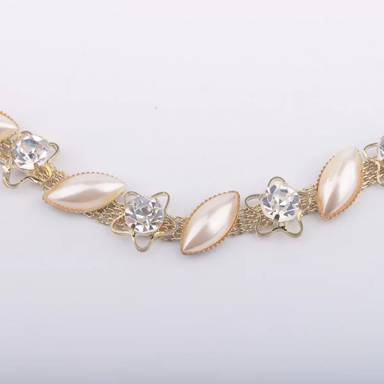 
Double Decoration Gold Rope Chain Trim In Stone 