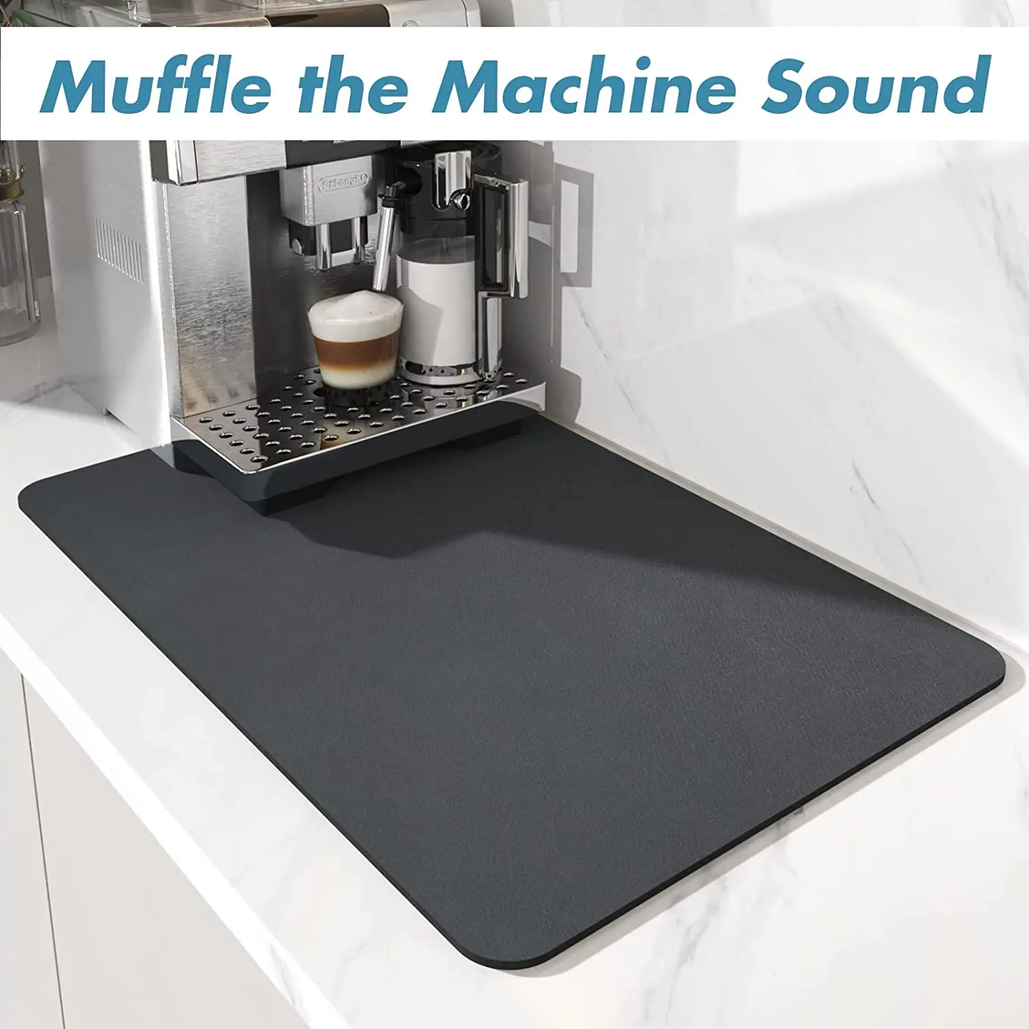 Coffee Mat Hide Stain Rubber Backed Absorbent Dish Drying Mat  Coffee Machine Mat