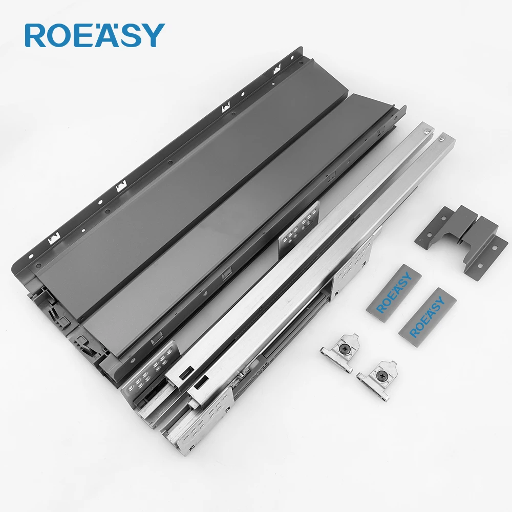 ROEASY metal drawer box for kitchen cabinet soft close sliding drawer system