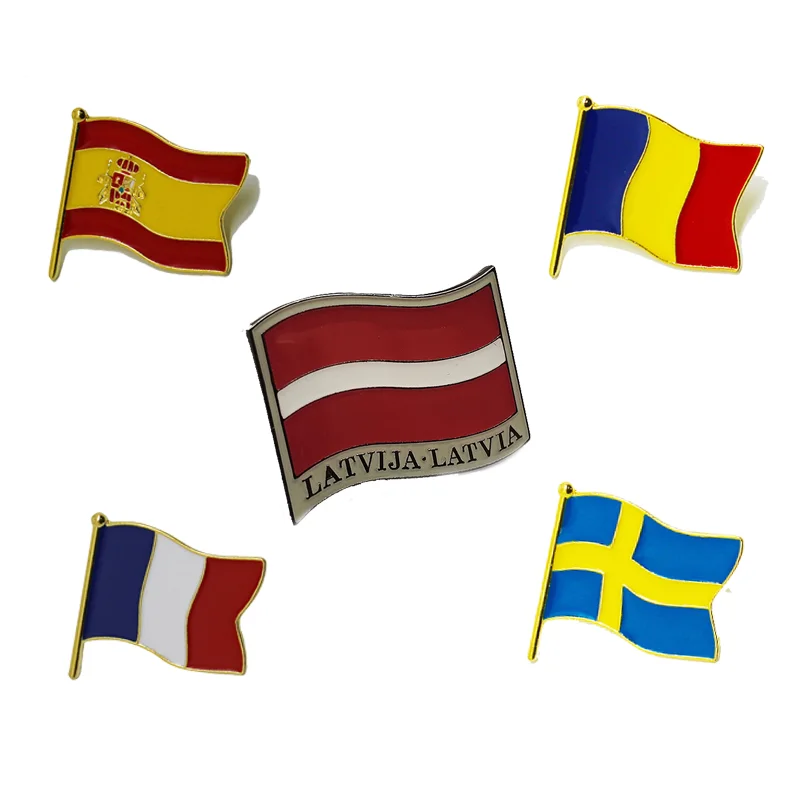 Badge Manufacture Metal Hard Custom South Africa Souvenir Metal Custom Enamel Kuwait Germany Bangladesh Flag Lapel Pin Badge