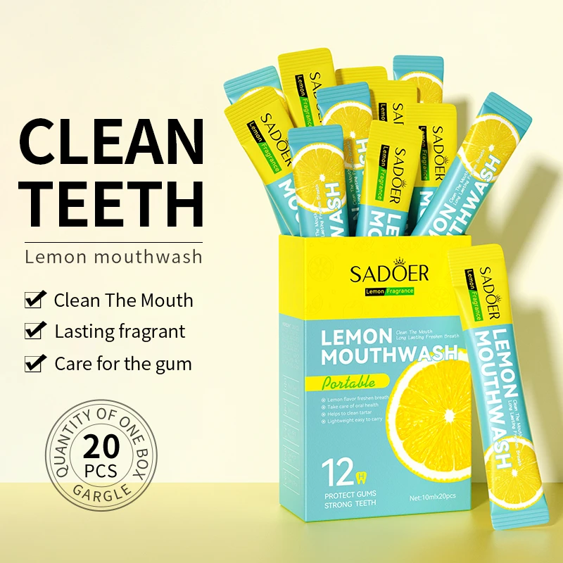 OEM SADOER private label mint peach lemon fragrance travel size oral care teeth whitening custom mouthwash