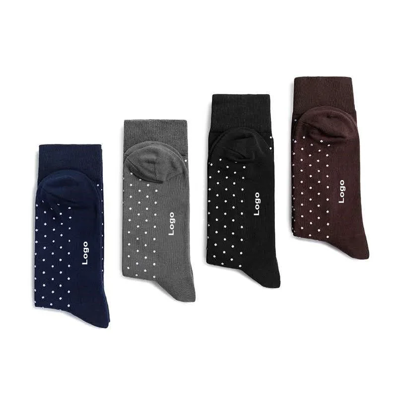 Wholesale Polka Dots Design Casual Breathable Crew Custom Logo Eco Friendly Dress Business Wear Gentleman Organic Bamboo Socks