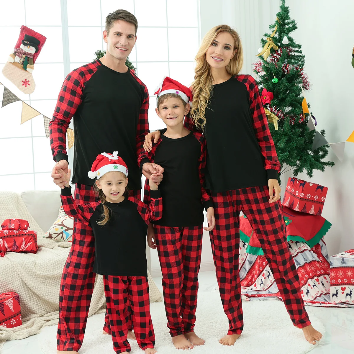 Family Christmas pajamas mommy and me sleepwear blank Christmas pajamas Matching sets dad and son pyjamas