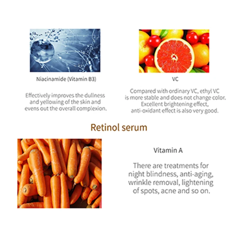 Natural Skin Revitalizer Vitamin c Serum 3pcs/Set Firming Hyaluronic Acid Anti-aging Anti-wrinkle Serum For Face