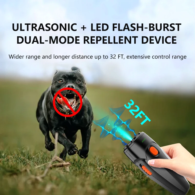 Amazon New Arrival Stop Barking Control Device Ultrasonic Dog Bark Deterrent LED Ultrasonic Dog Repeller