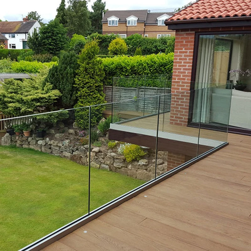 Chinese Factory Aluminum U Base Channel/Shoe Glass Balustrade/Railing System Oem Frameless Glass Railing System