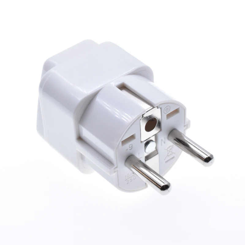 UK to EU schuko power 16A250V  Travel plug European France Germany Russian Korean Outlet Type F Socket Adapter