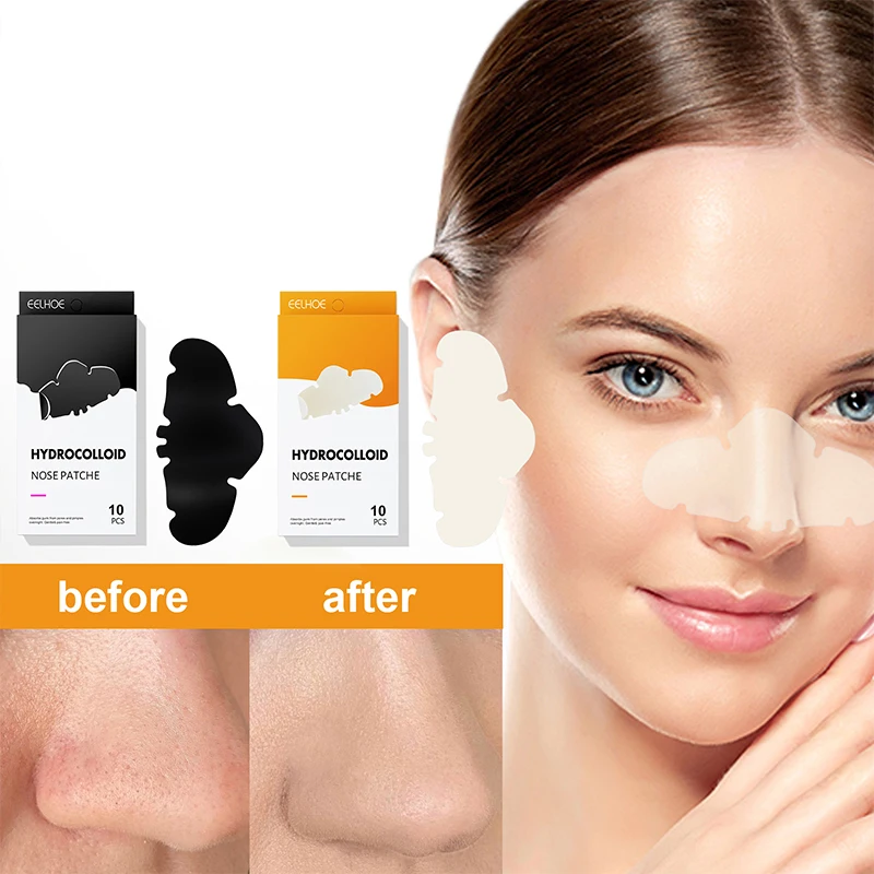 Cosmetics Nose Pores Shrunk Congested Overnight Blackhead Forehead Nose And Chin Hydrocolloid Nose Strip Patch