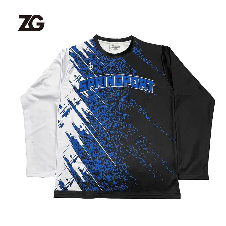 Customizable Sublimation Printing High Quality Long Sleeve Crewneck Training Basketball Shirt