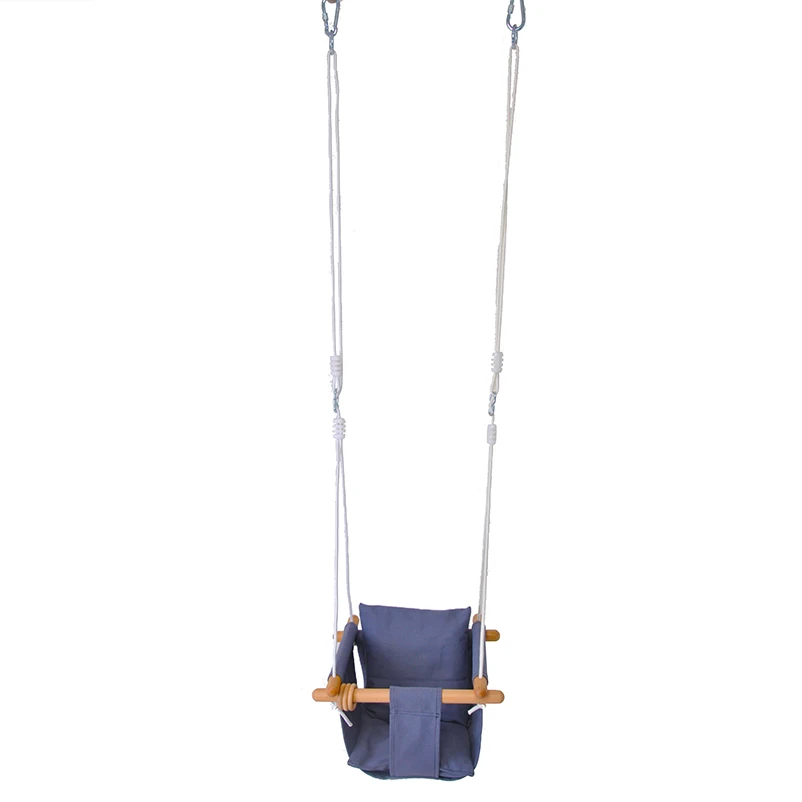 Indoor Baby Comfortable Newborn Swing With Safe Belt Grey  Suspension Children Playing Swing