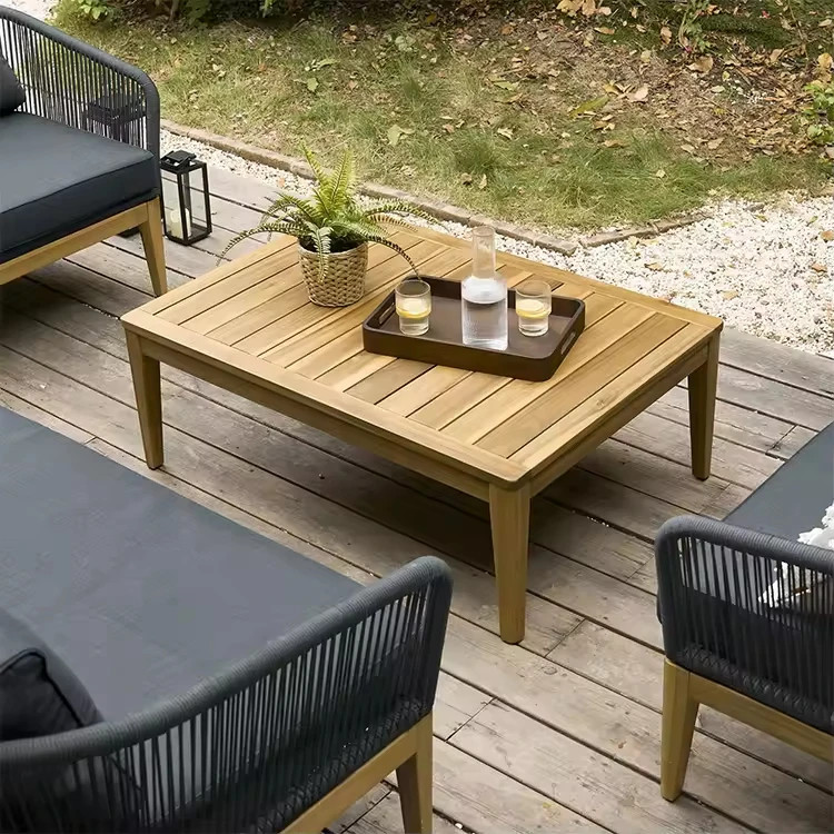 Roydi Luxury Modern Style Solid Teak Furniture Living Room Center Table Patio Garden Outdoor Wood Low Coffee Table