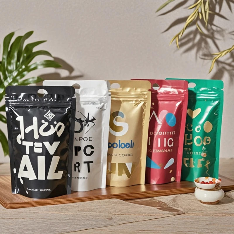 2022 Private Label Zip Lock Logo Clear White Kraft Paper Jerky Packaging Ziplock Food Stand up Bags for Beef