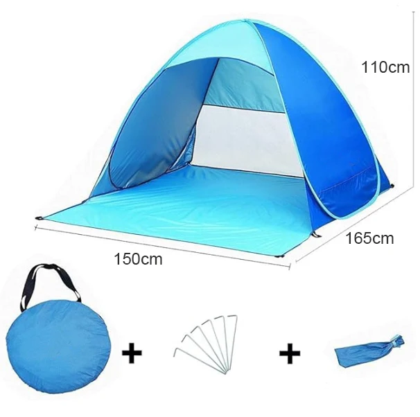 POP Up Beach Shade Tent Portable Sun Shelter Canopy Lightweight & Easy Setup Beach Cabana Tent POP Up Beach Tent