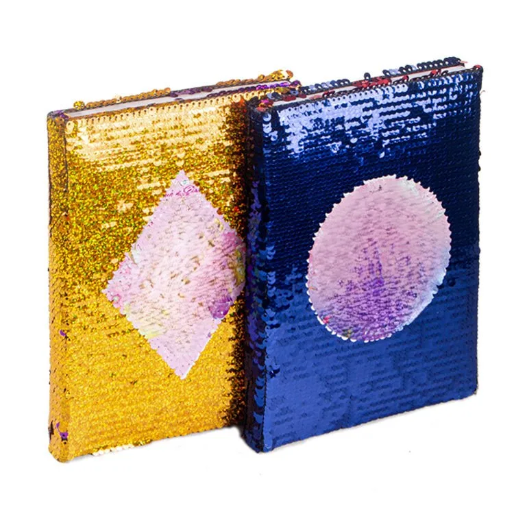 New type girls sequin cover glitter note book fancy glitter personalised sequin notebook
