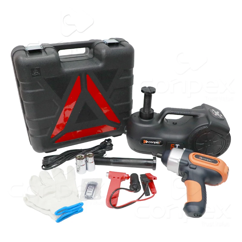 New products 5 Ton Portable Car Dc 12v 5t Multi-functional Hydraulic Floor Jack Set With Electric Impact Wrench