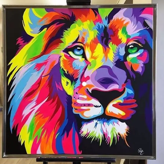 Colorful lion Graffiti Oil Abstract Painting Canvas Prints for Wall Art Picture for Living room Home Decor
