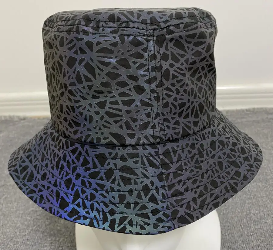 Colorful reflective gradient colorful reflective fashion fabric hat shoes bag nightclub style super soft clothing bucket hat