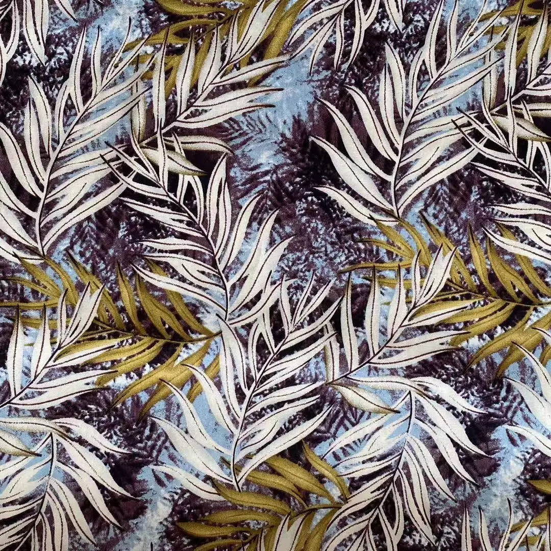 ISP Textile 45s soft challis rayon fabric plain fabric rayon floral printed tecido viscose material viscose 100% rayon fabric