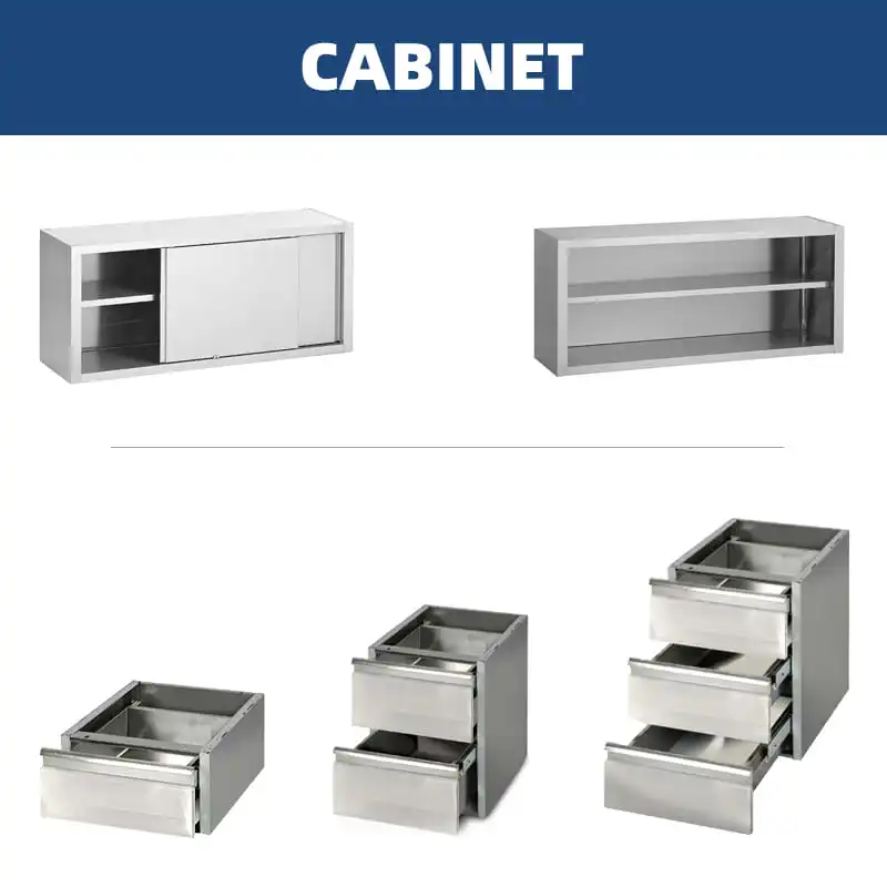 Hotel Restaurant Stainless Steel Kitchen Wall Hanging Cabinet Convenient And Practical Dish Cabinet With Sliding Doors